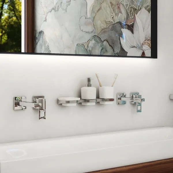 NIMCO MA set-31K-26 - Distributore di sapone, portaspazzolino e gancio a muro MAYA