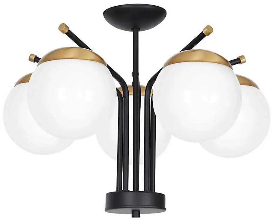 Lampadario a sospensione con supporto rigido CARINA 5xE14/40W/230V nero