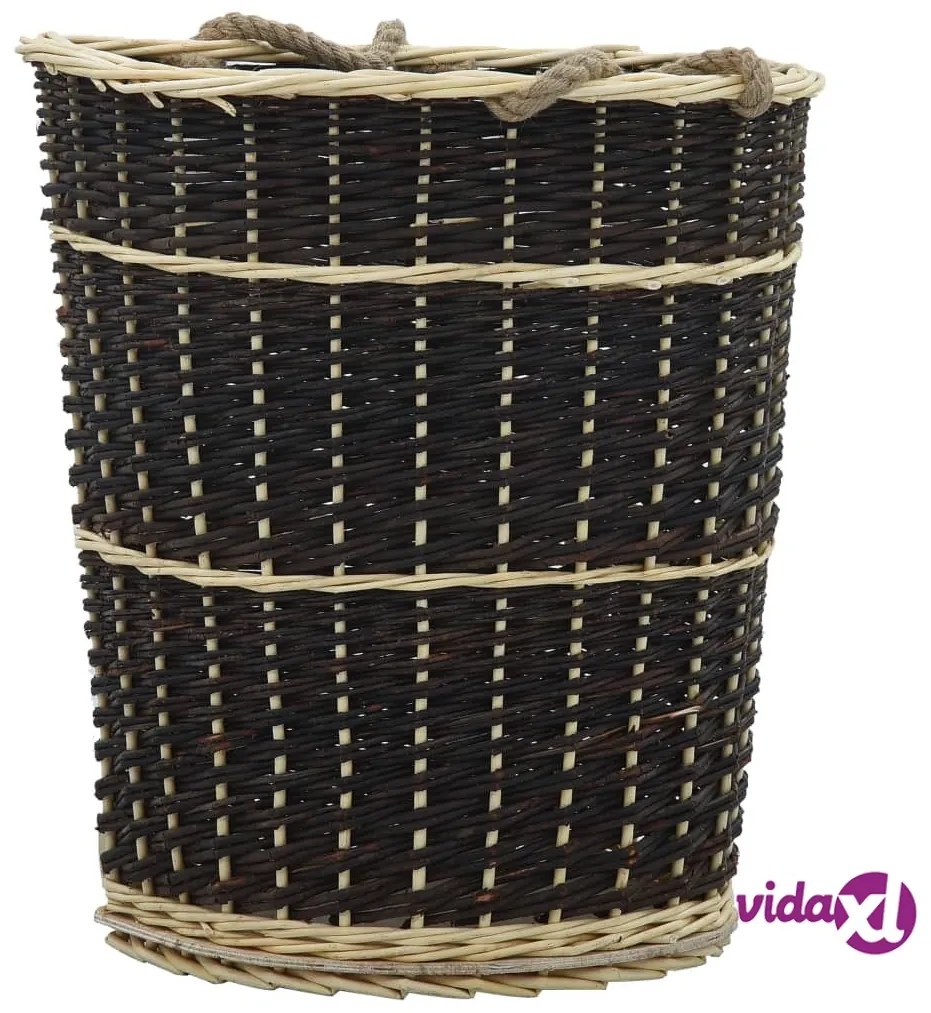 vidaXL Cesta per Legna con Spallacci 50x44x58cm Salice Naturale