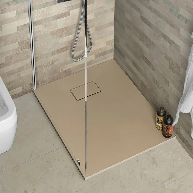 Piatto doccia in resina 70x100 serie Agorà pietra tortora su misura