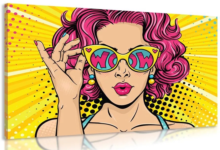 Stampa su tela – Donna con capelli rosa