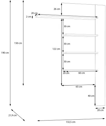 Mensola da parete INAR rovere/nero