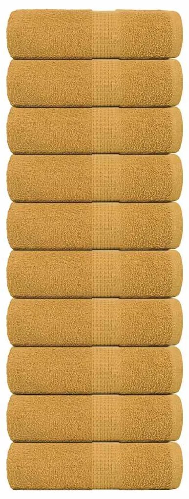 Asciugamani Per Sapone 10 Pz Oro 30x30cm 360 G/m² 100% Cotone /