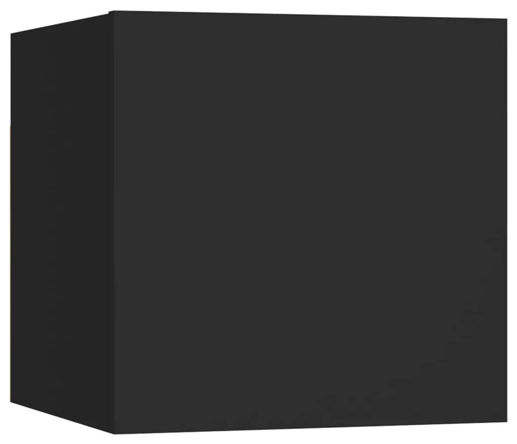 Armadietto a parete per tv nero 30,5x30x30 cm
