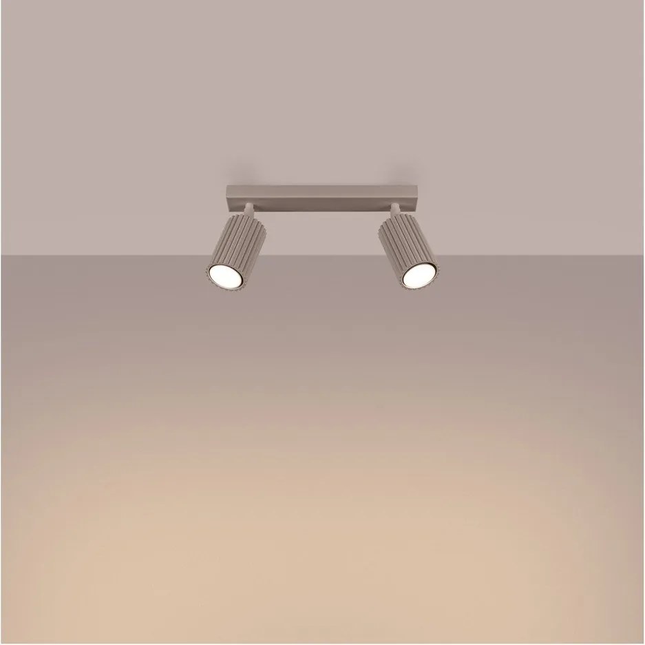 Faretto grigio tortora in metallo 6,5x30 cm Gleam – Sollux