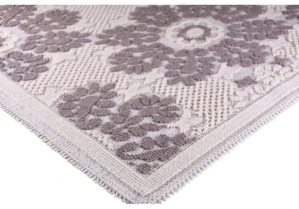 Tappeto in cotone grigio e beige , 60 x 90 cm Papatya - Vitaus