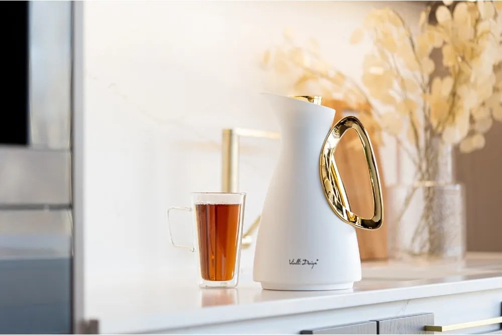 Borraccia termica bianca/dorata 1 l Alessia – Vialli Design