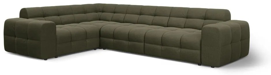 Divano angolare verde (con penisola a sinistra/a L) Kendal – Micadoni