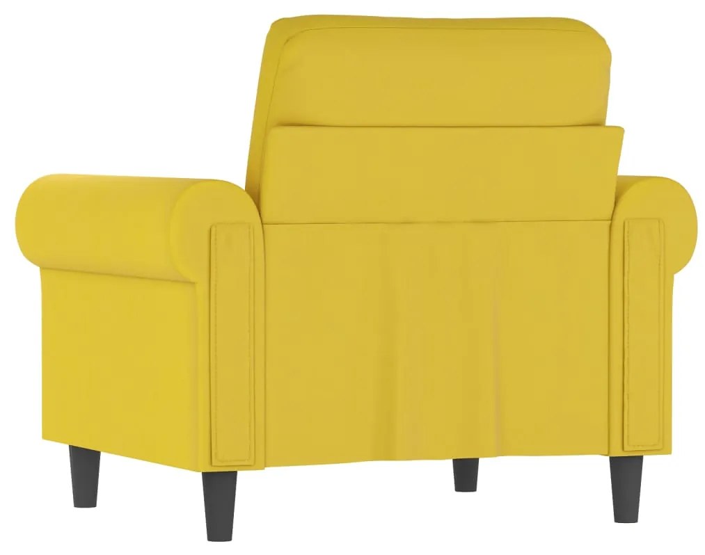 Poltrona giallo 60 cm velluto