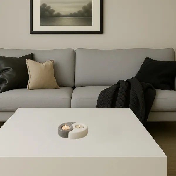 Rabalux 76034 - Lampada di sale - portacandela SOLUNA grigio/bianco