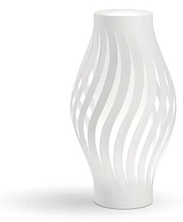 Lampada Da Tavolo Moderna 1 Luce Helios In Polilux Bianco H21 Made In Italy
