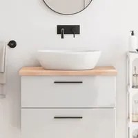 Piano Bagno 80x60x(2-4) cm in Legno Massello Non Trattatocod mxl 74450