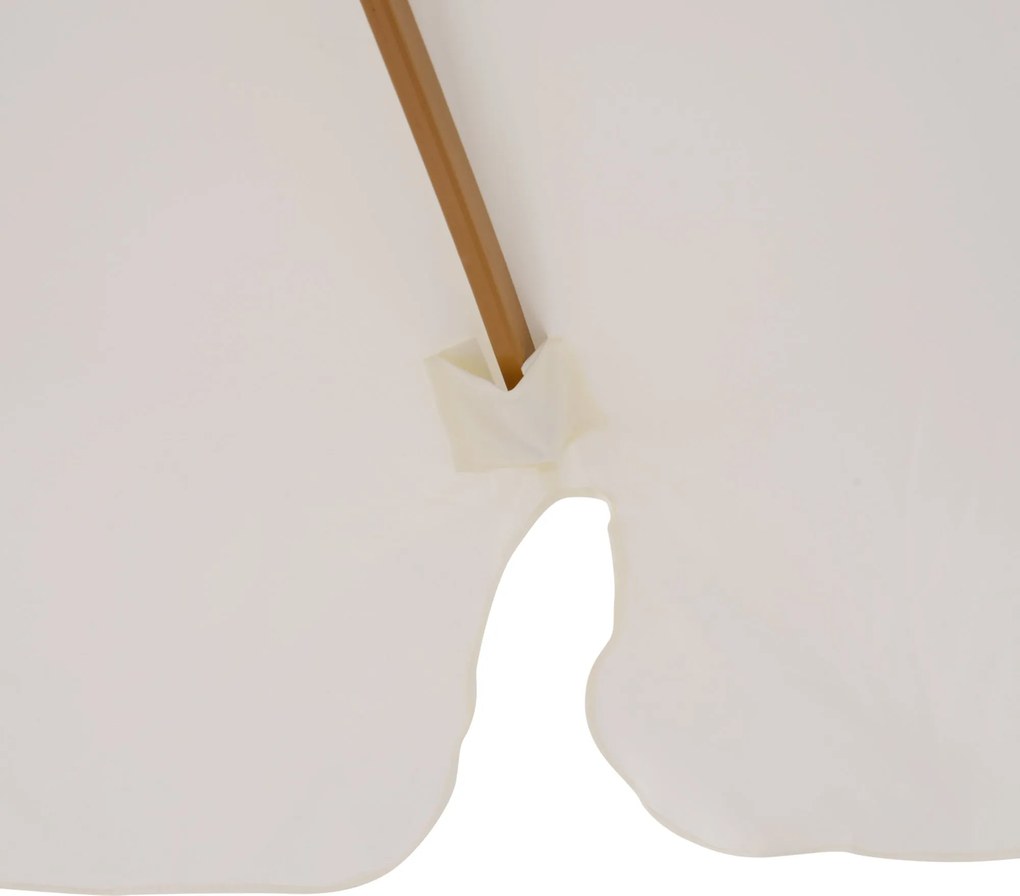 Ombrellone da Giardino con Doppio Tettuccio Ø325x250 cm in Legno di Bambù e Poliestere Crema...