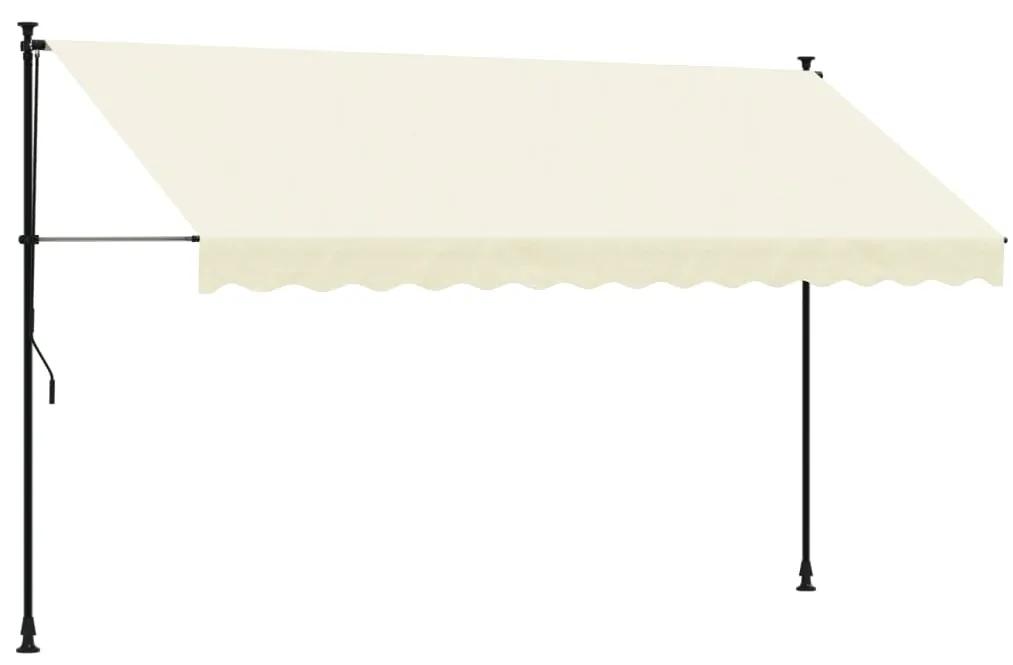 Tenda da Sole Retrattile Crema 350x150 cm in Tessuto e Acciaio
