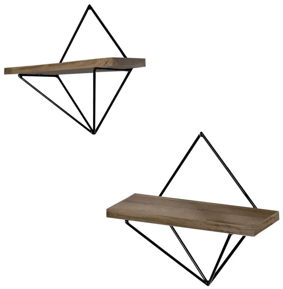 Mensole in legno di abete rosso di colore naturale in set di 2 pezzi da 30 cm Gem - Kalune Design