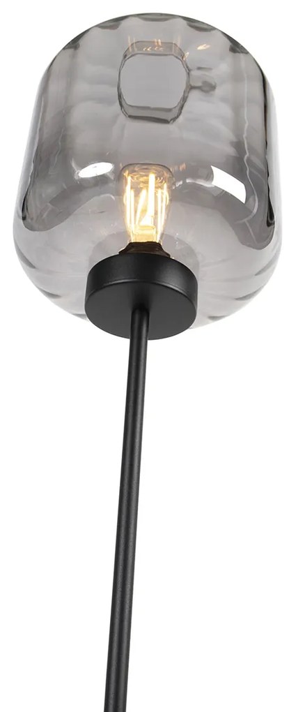 Lampada da terra smart nera con vetro fumé con Wifi ST64 - Qara