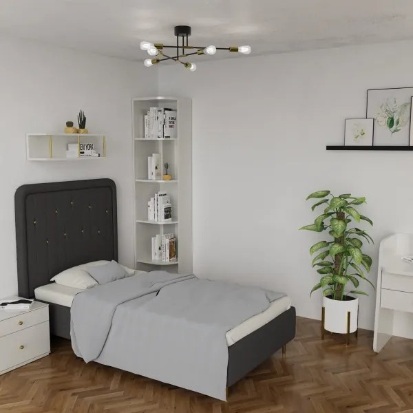 Lampadario on a pole FLAME 6xE27/60W/230V nero/oro