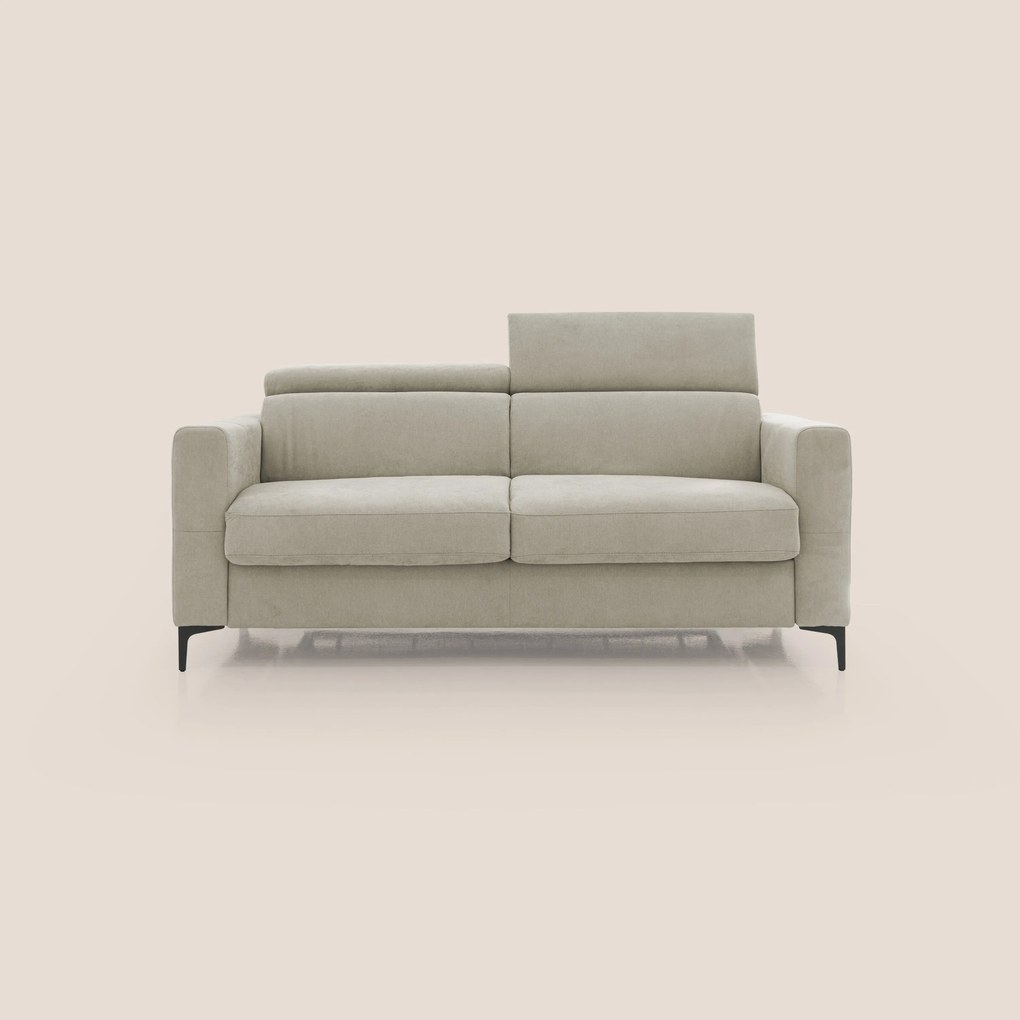 Gardenia divano letto materasso alto 18 cm con poggiatesta reclinabili e rivestimento impermeabile T02 panna