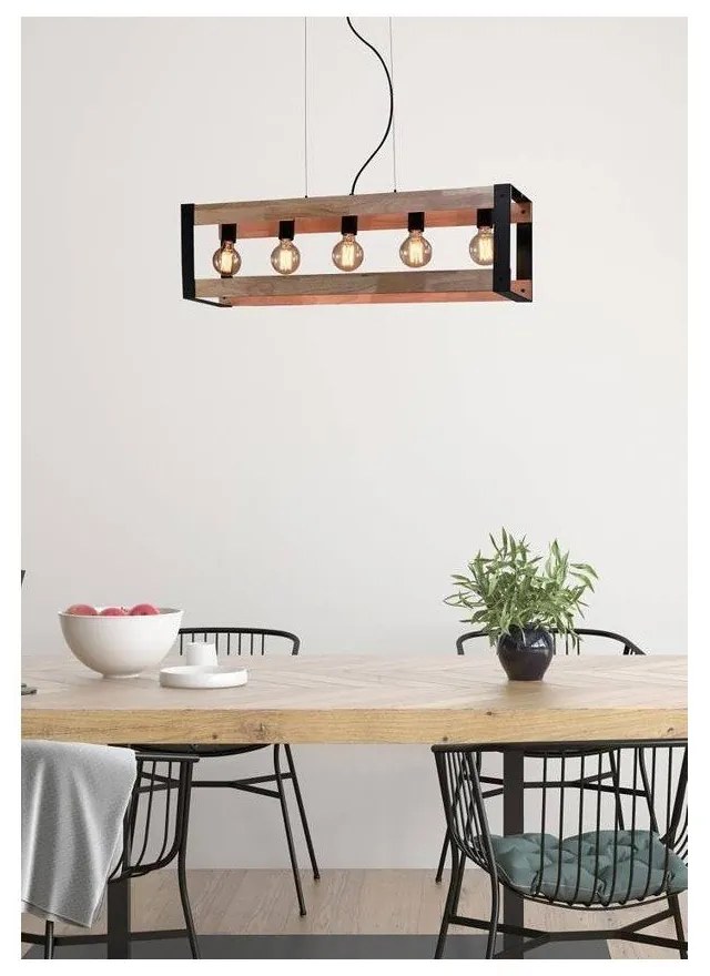 Lampada a sospensione nera 20x90 cm Varna - Candellux Lighting