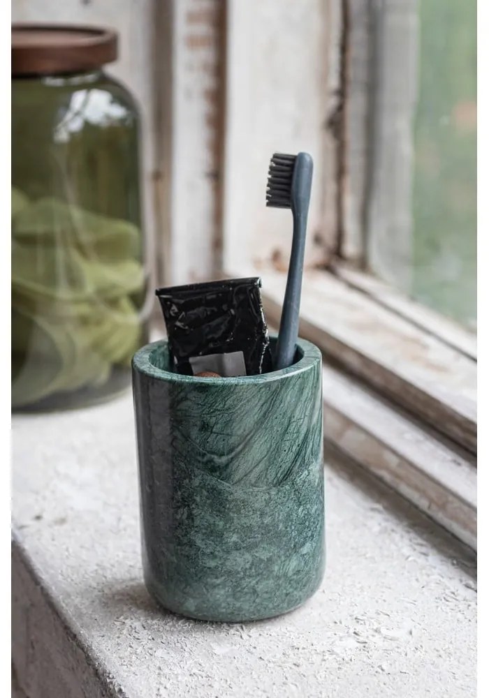 Portaspazzolini in marmo in verde scuro Marble - Mette Ditmer Denmark