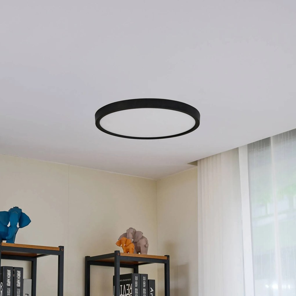 Lindby Plafoniera LED Pravin, Ø 50 cm, CCT, nero