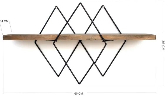 Mensola da parete 36x60 cm abete