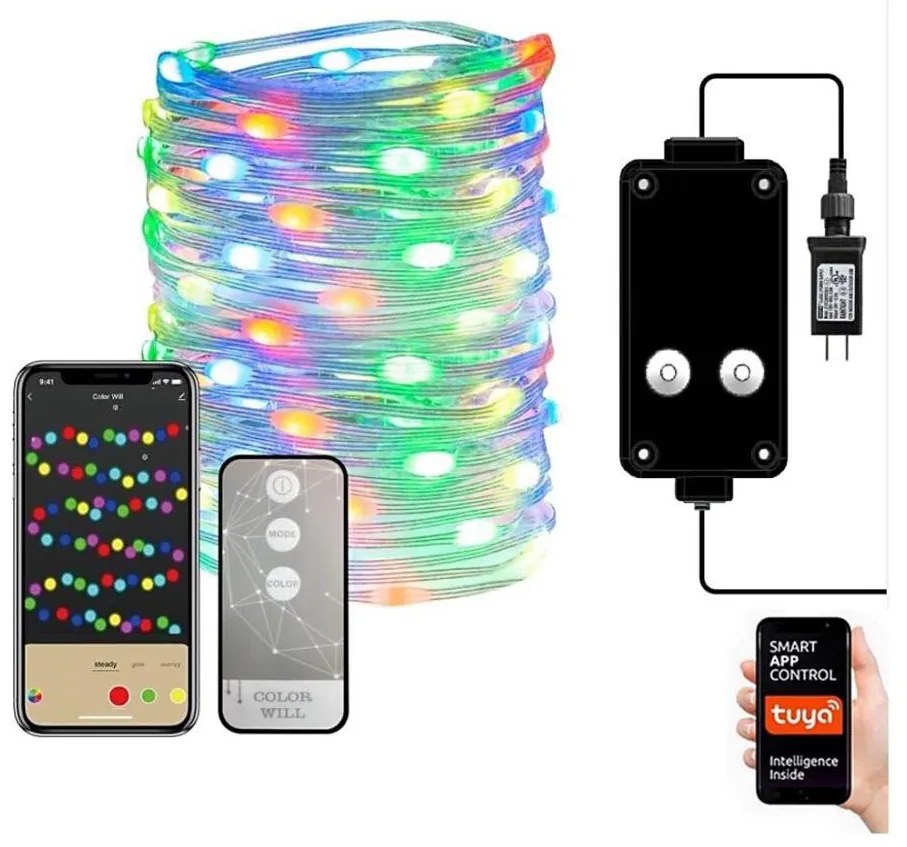 Immax NEO 07735L-LED RGB Striscia dimmerabile per esterni 7,2W/230V 10m IP44 Wi-Fi Tuya