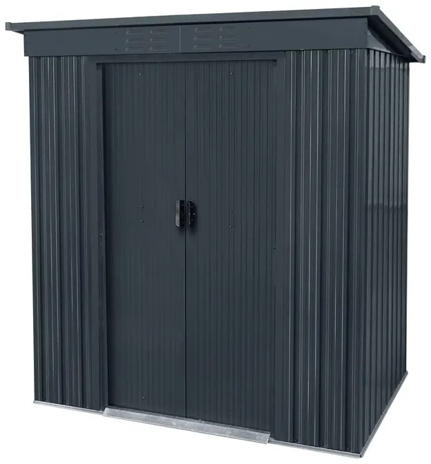 Casetta da giardino in acciaio antracite 1.1 x 1.7 m, superficie esterna 1.59 m² e spessore parete 0.3 mm, senza pavimento porta scorrevole, NATERIAL Orizaba