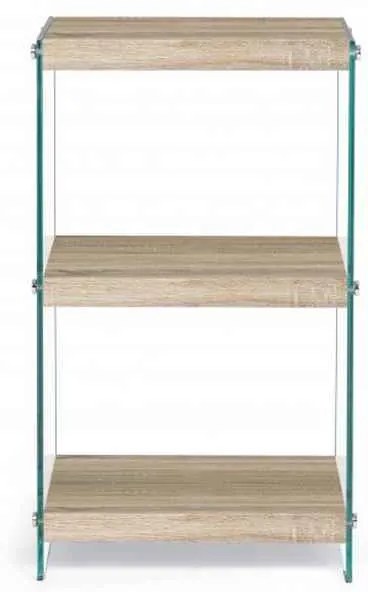 Libreria LINE KENYA in vetro e legno nobilitato 40x30x70 cm