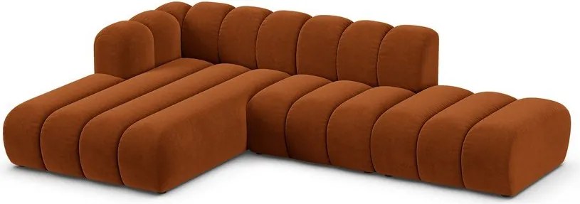 Divano angolare arancione ad angolo sinistro Lupine - Micadoni Home