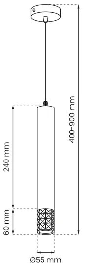 Lampadario a sospensione con filo TUBI 1xGU10/8W/230V cromo lucido