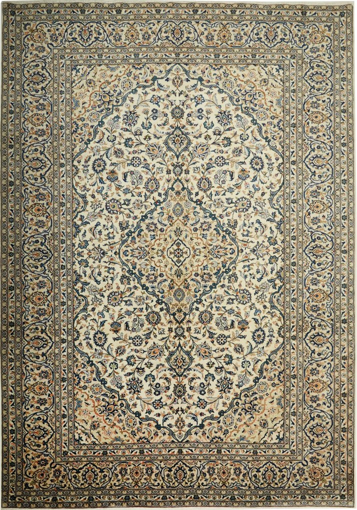 Kashan Tappeto 250 x 350 Beige (Iran) Annodato A Mano