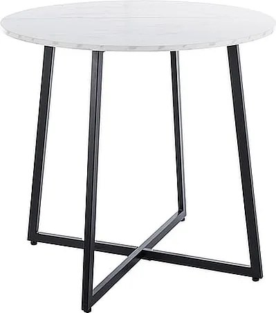 Tavolo Luna effetto marmo bianco/nero - ø90/h76 cm