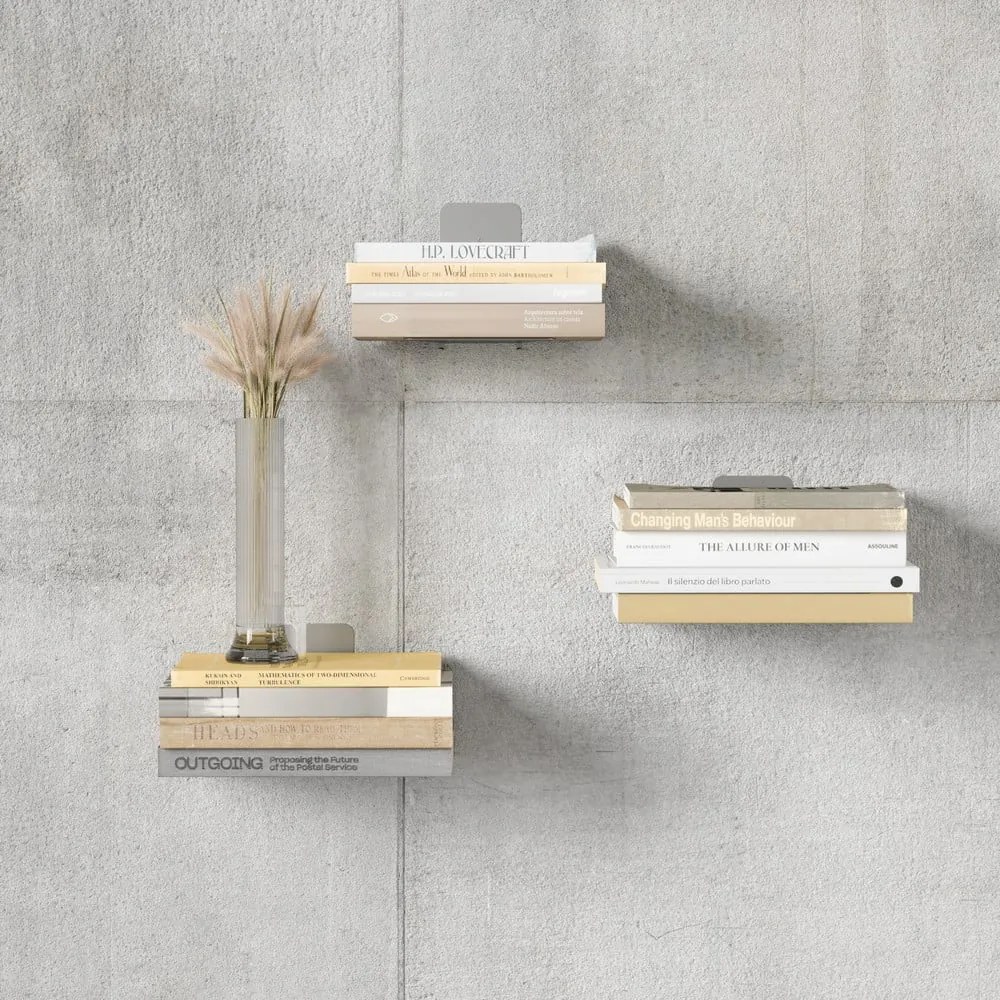 Mensole in metallo color argento in set di 3 pezzi 14 cm Conceal - Umbra