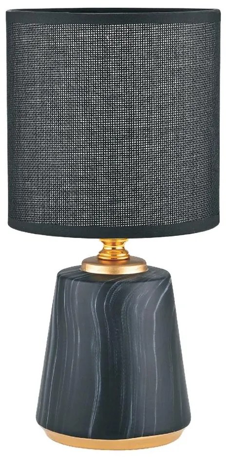 Zuma Line HS8605-BL - Lampada da tavolo 1xE14/40W/230V nero/oro/decorazione in marmo
