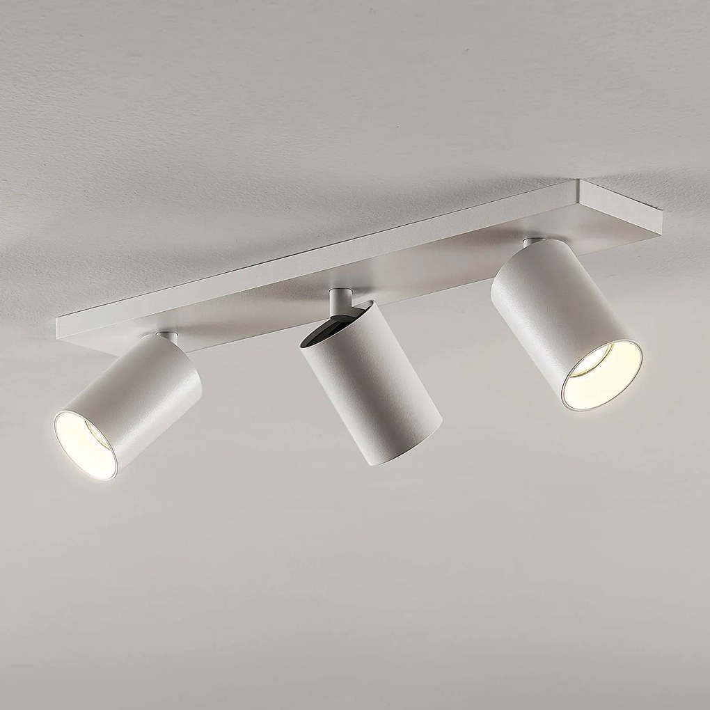 Faretto Arcchio Brinja, bianco, angolare, Ø 6 cm, a 3 luci, GU10 Brinja Arcchio, dimmerabile, Bianco / Opale, Corridoio, Alluminio, Moderno, Faretto