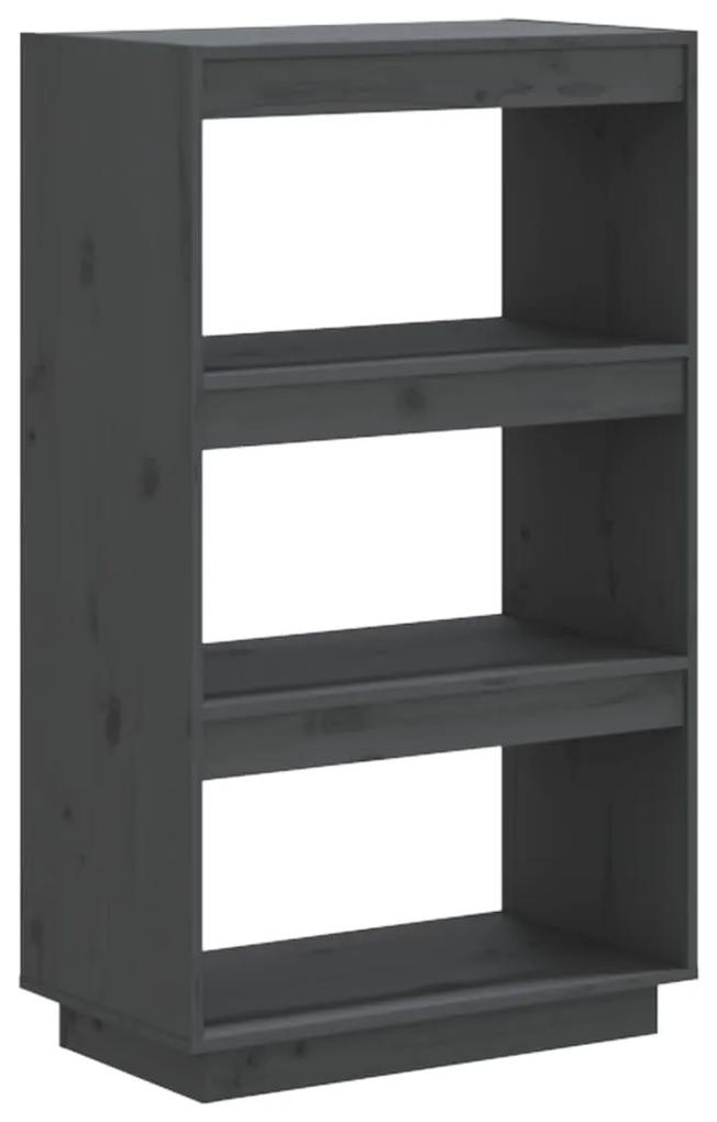 Libreria/divisorio grigio 60x35x103cm in legno massello di pino