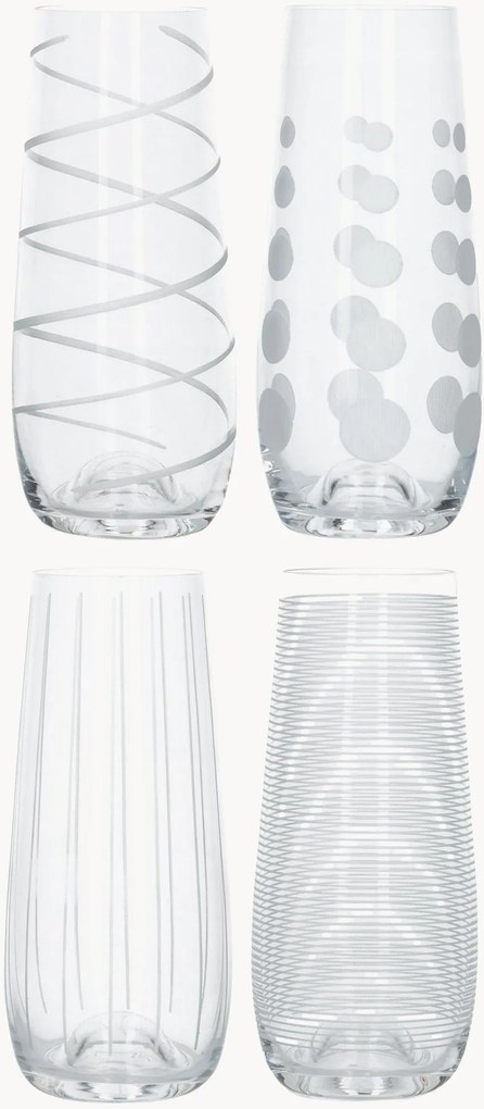 Set di 4 flute da champagne in cristallo Cheers
