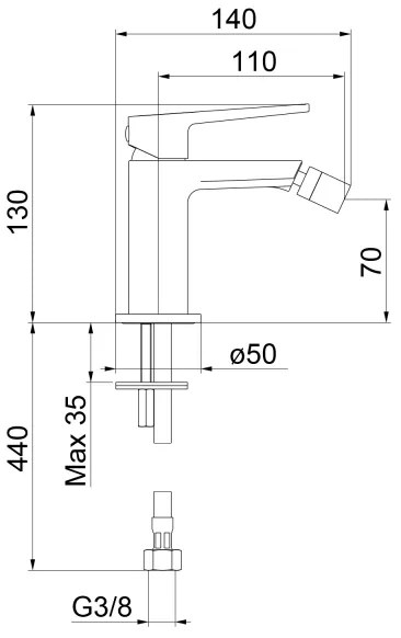 Sapho - Miscelatore per bidet TURSI nero opaco