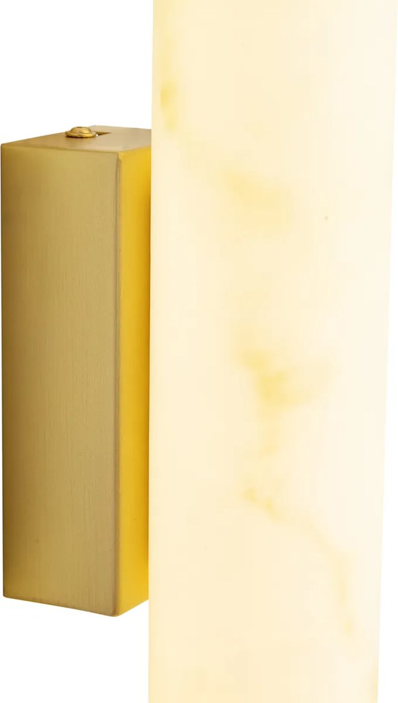 Lampada da parete Japandi in ottone e alabastro con LED dimmerabile a 3 fasi - Josephine