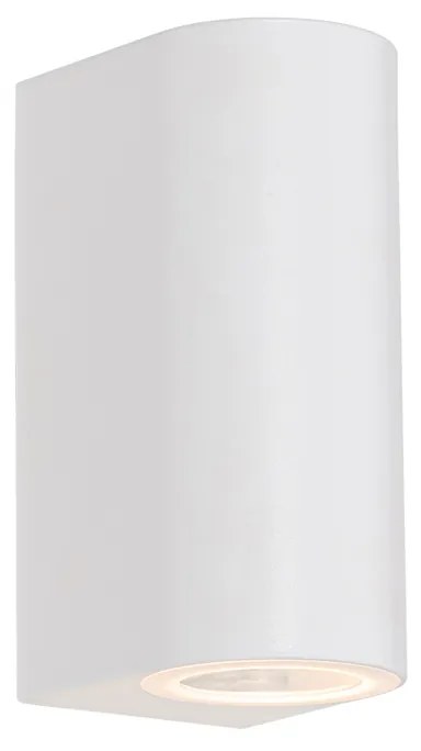 Lampada da parete esterna moderna in plastica bianca ovale 2 luci - Baleno