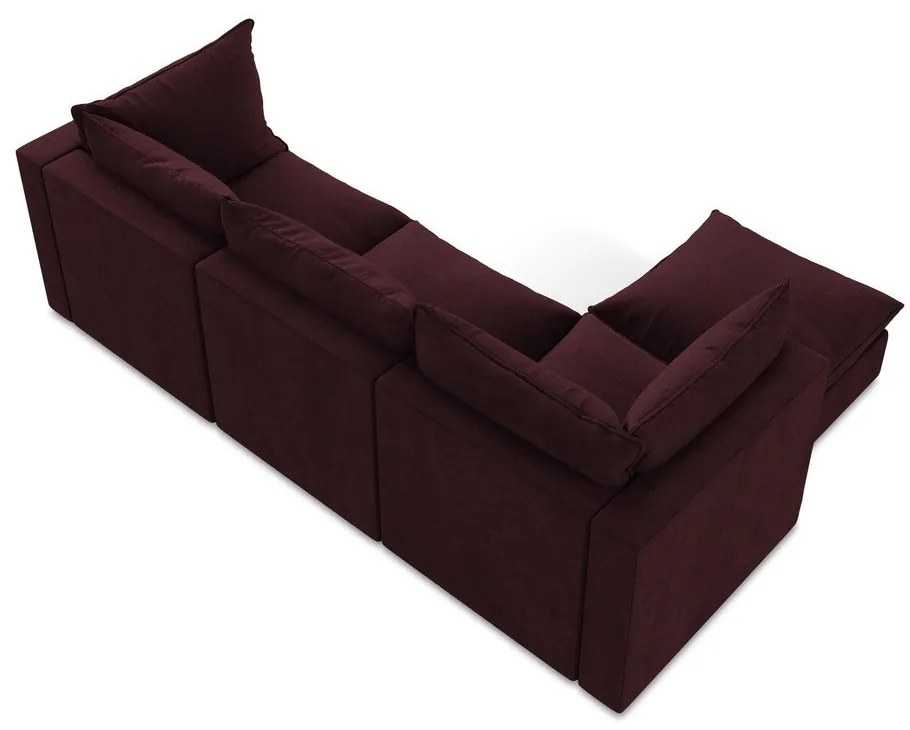 Divano angolare burgundy (con penisola a sinistra/con chaise lounge) Manao – Makamii