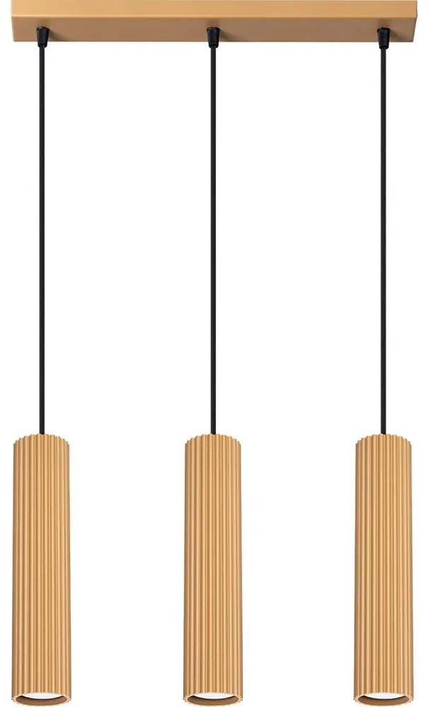 Sollux SL.1556 - Lampadario a sospensione con filo KARBON 3xGU10/10W/230V oro