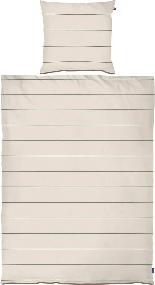 Set copripiumino e federa beige in raso di cotone per letto singolo 140x200 cm Align – Mette Ditmer Denmark