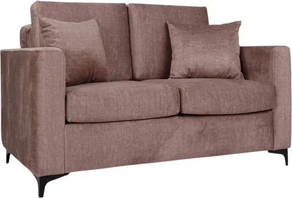 Divano 2 posti Tortora tessuto 140 cm moderno e resistente Kennedy