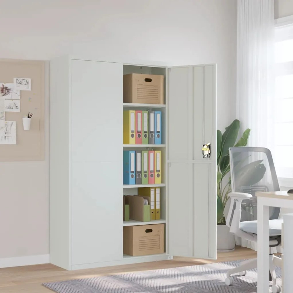 Armadio Classificatore Grigio Chiaro 105x40x180 Cm İn Acciaio /