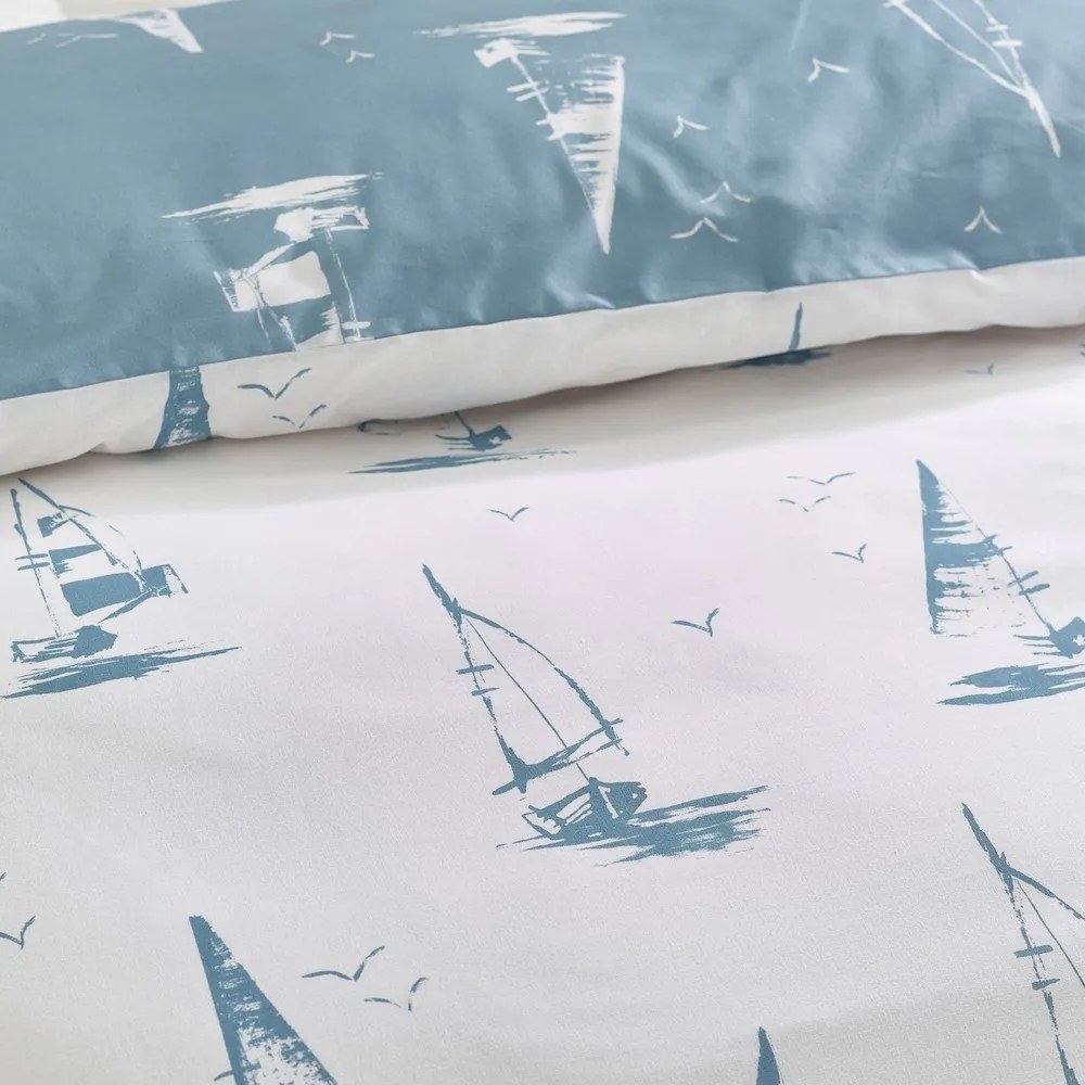 Set copripiumino e federa blu per letto singolo 135x200 cm Salcombe Boats – Catherine Lansfield