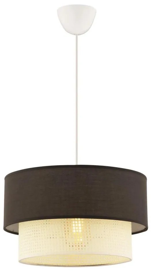 Lampadario a sospensione con cavo ECHO 1xE27/60W/230V marrone/crema