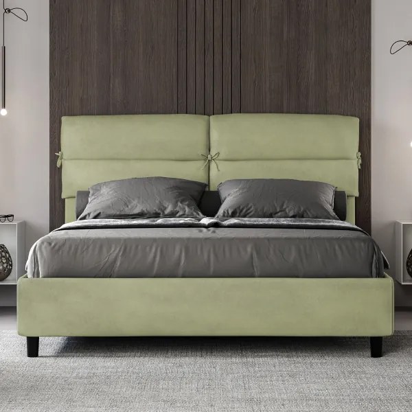 Letto contenitore da 160x190 in microfibra tč verde Nandy