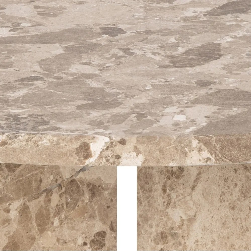 Tavolino rotondo in marmo marrone chiaro ø 90 cm Vega - Actona